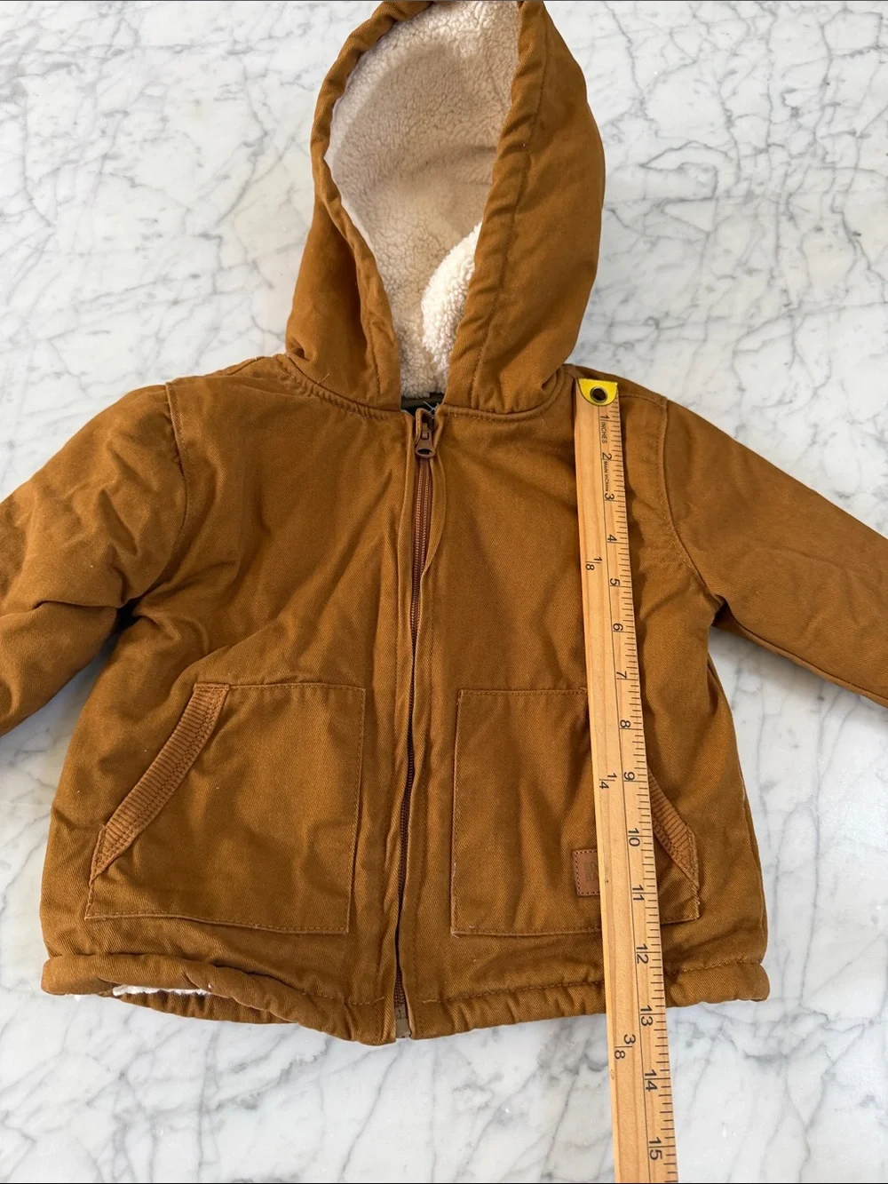 Kids Hooded Sherpa Winter Jacket Rust Sz 2T Eddie Bauer